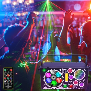 Party Stage Lights LED RGB DJ Lights Sound Activated Disco Lighting with Remote DMX Control for Bar Dancing Floor Party Concert