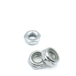 Thin Nylon Insert Lock Nut M2 M3 M4 M6 M8 M12 Anti Slip Nylon Ring Hex Nut Carbon Steel Zinc Plated for Secure Fit