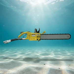 Deckwell DS12UW Durable Hydraulic Diamond Chain Saw with Stainless Steel for Underwater Cutting of Concrete Asphalt & Hard Rock