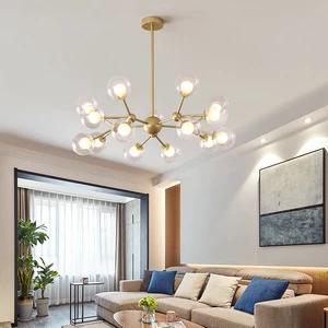 Simple Nordic branch firefly dining room, bed, double-layer glass chandelier, and personalized living , magic b