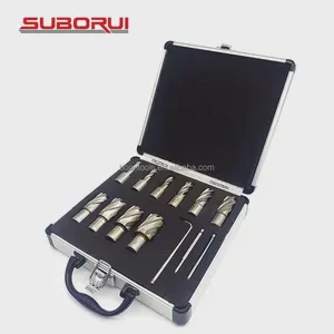 Suborui 13PCS HSS Weldon Shank Magnetic Core Drill Bit Annular Cutter Set