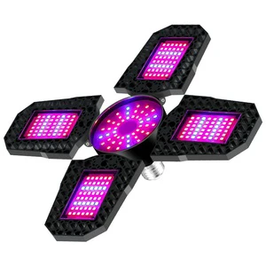 E27 100W Foldable LED Plant Grow Light, Red Blue Spectrum Adjustable Bulb For Indoor Vegetables, Succulents, Seedlings