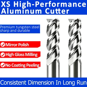 New 3-Flute Uncoated Tungsten Carbide Milling Cutter 1-12mm 55HRC 45 Helix Climb Milling CNC Router Bit