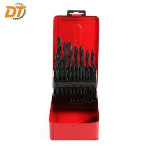 DT 19pcs DIN338 Metric Metal Drill Bit Set Edge Ground Black Oxide HSS Drill Bit Set ODM/OEM Customizable