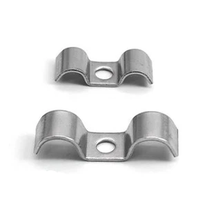 304 Stainless Steel Thickened P-Type Double-Sided Lathe Conduit Pipe Fittings with Saddle Clamp for Hose Mounting Bracket