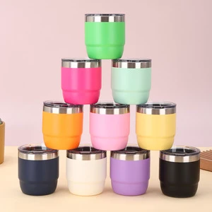 Mini 4oz 6oz 8oz Stainless Steel Coffee Cup With Magnetic Lid Stackable Espresso Tumbler