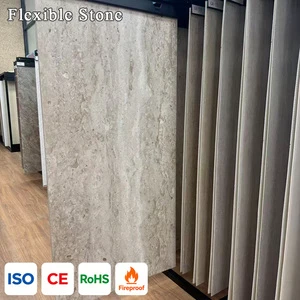 Custom Size Flexible Stone Wall Panel Waterproof Interior Wall Cladding Bendable MCM Slate Stone Veneer Supplier