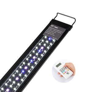 Extendable LED Aquarium Light with Remote Full Spectrum RGB Fish Tank Lamp Dimmable Lighting for Planted Freshwater