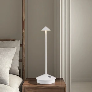 Zafferano Modern Cordless LED Table Lamp Touch Control Dimmable Feature Rechargeable Night Light Aluminum Body Battery Operated