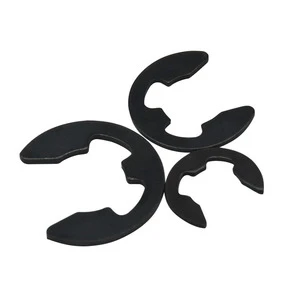 M1.2-M12 Blackened E-Type Circlip Retaining Rings 65Mn Spring Steel Shaft Open Snap Ring GB896 China Buckle 46-54HRC Hardness