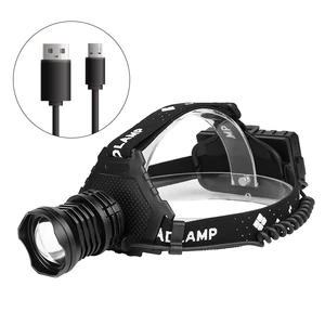 2000 Lumens Xhp90 70 Outdoor Headlamps Zoom 18650 Rechargeable Adjustable Focus High Power Tactical Headlamp for Hunting Camping