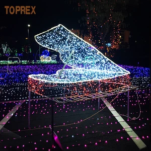 Commercial Grade 3D Giant LED Musical Instrument Motif Light IP65 Outdoor Sculpture for Municipal Festive Project Decoration