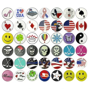 Custom OEM ODM Metal Golf Ball Marker Magnetic Golf Ball Marker Hat Clip With Logo Rotating Golf Ball Markers Custom