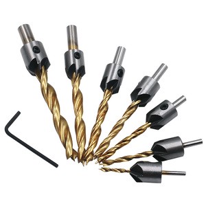 3/4/5/6/7/8/10mm HSS Countersink Drill Bit Set Reamer Woodworking Chamfer Counterbore Hole Cutter Screw Hole Drill Bit