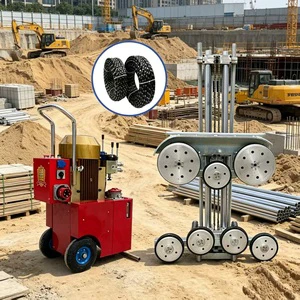 CE Certified Wheeled Hydraulic Wire Saw Machine with High Wear Diamond Wire Rope