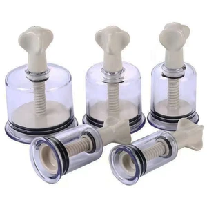 100pcs Nipple Suction Cups Rotational Vacuum Cupping Nipple Suckers Ventouse Body Massage Hijama Enlargement Hand Twist Cupping