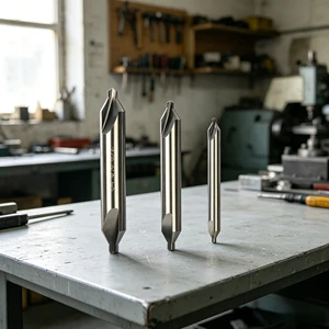 Double End Carbide Center Drill, Straight Cylindrical Shank Wear Resistant Tool for High Hardness Steel Centering Operations