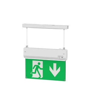 Multiple Mounting Mode LED Exit Sign Emergency Light Backlight Replaceable Indicator Film Plastic 24m+ Visible Distance 3H+