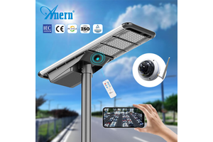 Anern 40w 50w 60w 80w 100w 120w Integrated Solar Street Lights With Cctv Camera