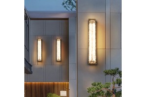 Decorative Crystal Wall Sconce IP65 Stainless Steel LED Outdoor Wall Lamp for Hallway Bedroom Luxury Long