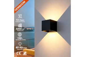 Good Creative Outdoor Garden Decoration up Down Wall Light Decorative Black Aluminum Led Wall Lamp Home Hotel
