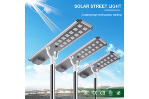 All In One Solar Street Light 60W 80W 100W 120W With Remote Control IP67 Waterproof Outdoor LED Road Light