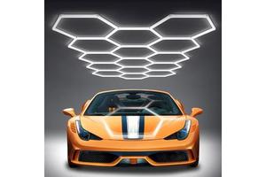 Car Wash Workshop Hex Hexagonal Honeycomb Hexagon Led Detailing Garages Ceiling Hanging Lights Lighting Lamp Fixtures