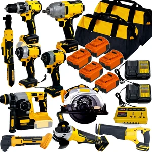 Electric Tools 20V 5.0Ah Battery Charger Tool Kit Complete Set 18 in 2 Saw Driver Wrench Power Tools Kits Multi-tool Combo Set