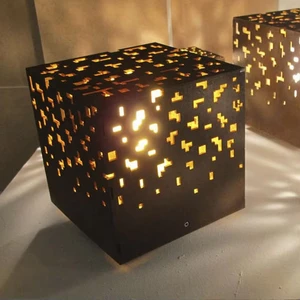 Corten Steel LED Bollard Lighting Art Deco Style Weather Resistant for Urban and Rural Outdoor Rusty Lamp Light