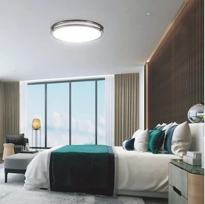 High-quality Double-circle LED Ceiling Light Stainless Steel PS Lampshade Modern Design for Home Office Efficient Heat