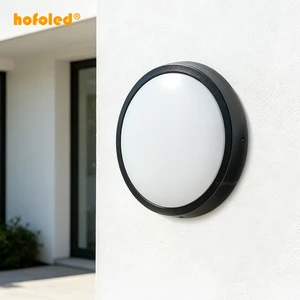 Round Weather Resistant LED Bulkhead Lamp Outdoor Moisture-Proof Bunker Lights Terrace Exterior Fixture Wall Ceiling Light