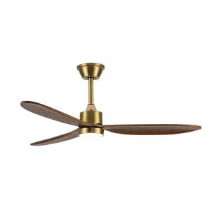 52-Inch Modern Classic Design LED Ceiling Fan Dimmable 3CCT Reversible BLDC DC Hot Sale Solid Wood Remote Control Living Room