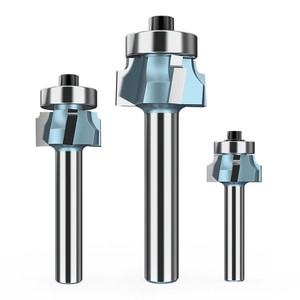 Huhao 1/4'' Shank High Quality 4 Flutes Wood Router Bit End Mill Carbide 45HRC Woodworking Milling Cutter R1 R2 R3 Trimming