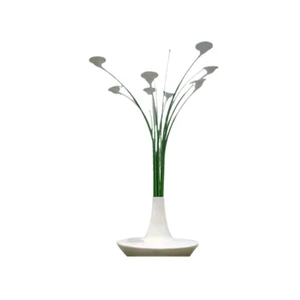 Square Pillar Lamp with Bend Flower Lantern Courtyard Villa Landscape Lighting Pathway Daffodils Post Motif Lights