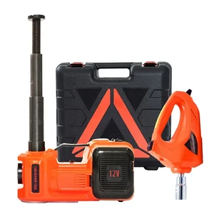 12V 5T Electric Hydraulic Jack with Impact Wrench Tire Inflator LED Light Portable Car Lifting Tool