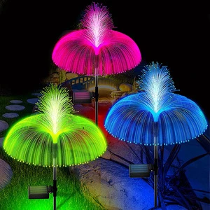 Newish Outdoor Waterproof 7 Color Changing Solar Double Jellyfish Garden Lights for Walkway Lawn Backyard Jellyfish Lamp