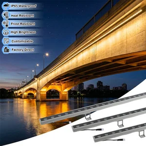 Customizable LED Linear Wall Washer Light DC24V IP67 Outdoor Facade Landscape Project Lamp Aluminum for Hotel 3000K Bridge Lamps