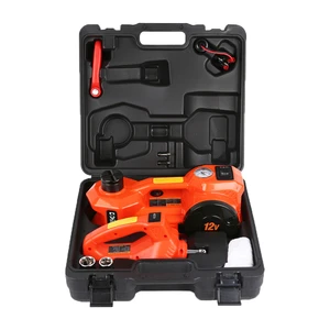 12V Electric Car Jack with Inflator Pump Dual Function Horizontal Type Electric Hydraulic Floor Jack with Impact Wrench
