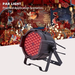 Wedding Stage Light 160W 54x3W RGBW Indoor DMX512 Par Can Spotlight DJ Party Event Wash Lighting with Master-slave Control