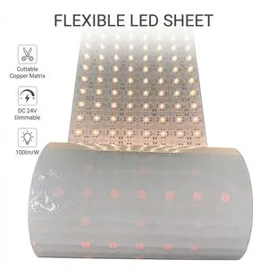 DC24V Flexible LED Sheet Panel Custom CCT RGBW Dimmable Backlight Light Mat for Signs Display Cabinet Interior Decoration