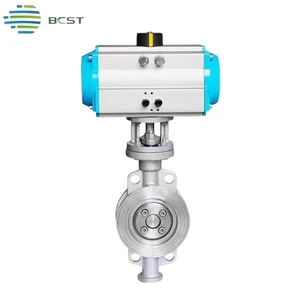 High Temperature Pneumatic Butterfly Valve for Water and Oil DN50-DN400 Port Size BCST Brand