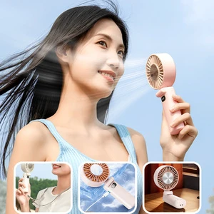 Rechargeable Handheld Cooling Fan 9000RPM High-Speed Airflow 3600mAh LED Display 5-Speed Adjustable Wearable Neck Hanging Ice