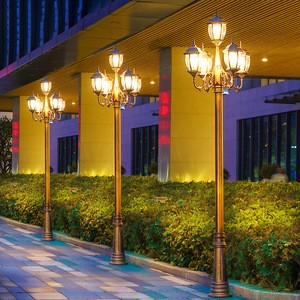 Street Lamp for Home Yard 3 European-style Vintage Outdoor Waterproof Garden Villa Community High Pole 220V Landscape Courtyard