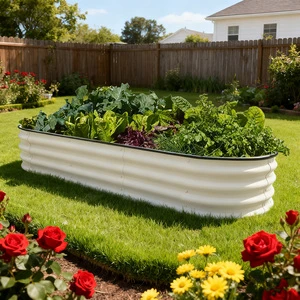 Metal Raised Garden Bed Kit Outdoor Planter Box For Vegetables Flowers And Backyard Gardening