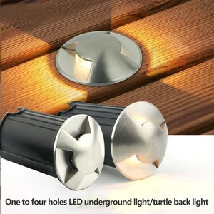 DC12V LED Ground Light IP67 Waterproof Recessed Buried Lamp Stainless Steel 2700-6500K Color Temp Landscape Lighting 2-Year