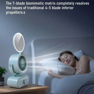 Portable Makeup Mirror Fan 4000mAh Rechargeable Desk Cooling Fan with Drawer Beauty Vanity Use