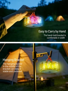 2026 New Arrival Portable Camping Light with Extra Long LED Strip for Dable Rechargeable Tent Lamp for Outdoor Starry Lighting