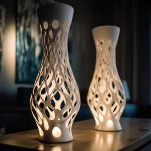 Unique Fashionable Customized 3D Print Modern DC Powered Plastic Small Batch Fast Shaping Dimmable Warm White LED Table Lamp