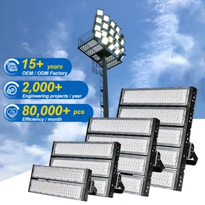 Factory Price High Mast Light Pole 16m-30m IP65 Die-cast Aluminum 6000K LED Floodlight Outdoor Sports Stadium & Highway Project
