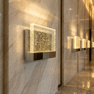 Modern LED Wall Lamp Crystal Bubble Acrylic up Down Light Aluminum Garden Porch Villa Corridor Sconce